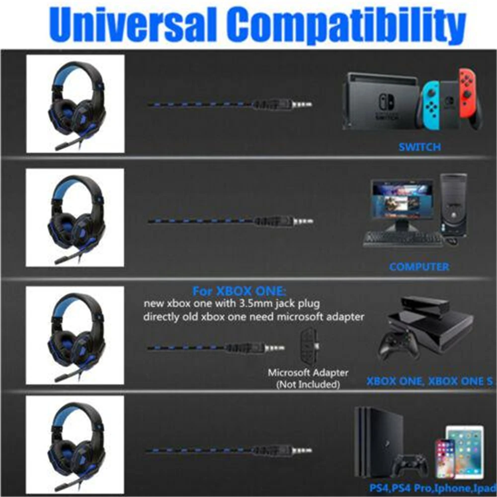 Subwoofer Gaming Headphone with Mic Over-Ear Headphones Bluetooth 5.3 40mm Driver 2.4G Cable RGB Headsets - Image 13