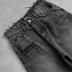 S876970ddce784ef39ef8dc54c409b30en.webp Y2k Black Punk Wash Baggy Work Shorts Men Women Summer Hip Hop Ripped Hole Denim Shorts Raw Edge Casual Jorts Streetwear