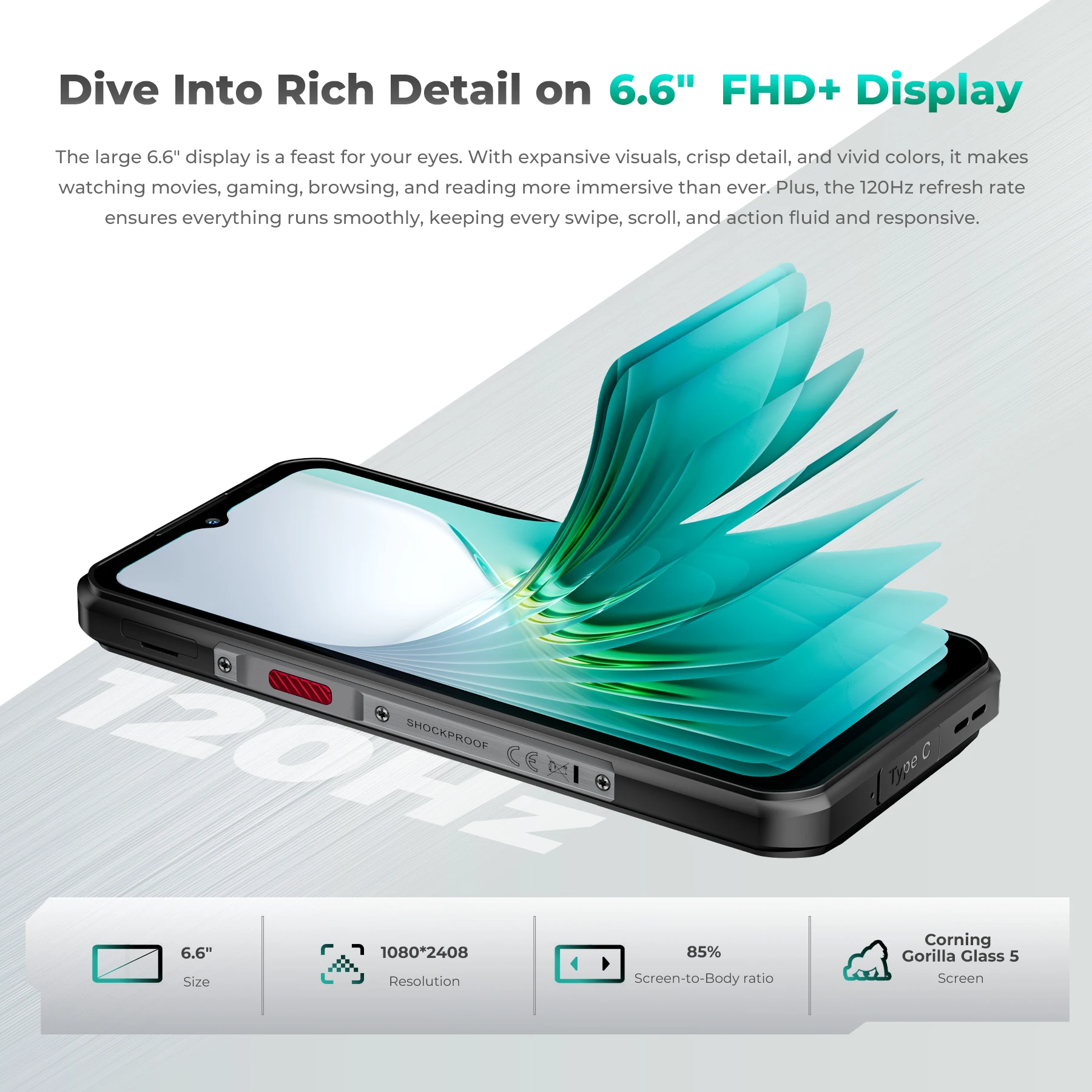 Oukitel WP62 5G Rugged Smartphone 48GB(16+32) +512GB, 6.6" FHD+ 108MP Camera Mobile Phone, 11000mAh 33W, Android 15 Cellphone - Image 3