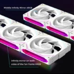 S89b7ed1550414aec931c41d2ab024855r.webp Coolcirc DL-2 120mm ARGB Cooling Fan Modular Wireless Stackable Splicing 800-2000RPM PWM Silent for Gaming PC Case Water Cooler