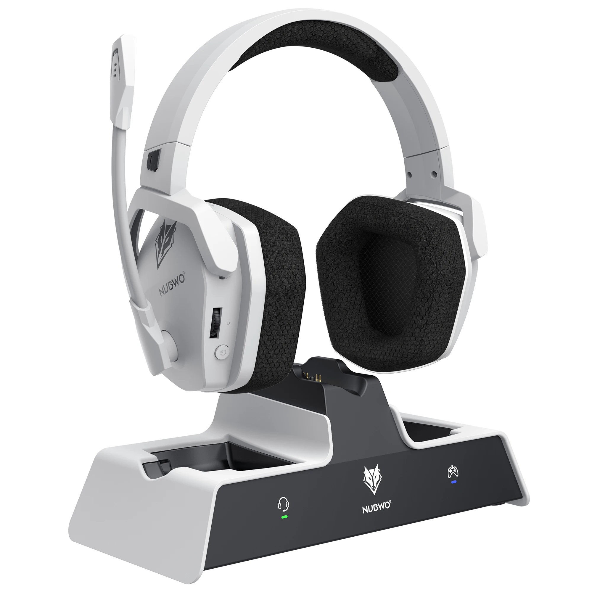 NUBWO G06 Wireless Headsets Gamer with Charging Station for Headset and PS5 Controller Gaming Headphones Long Battery Life - Image 8