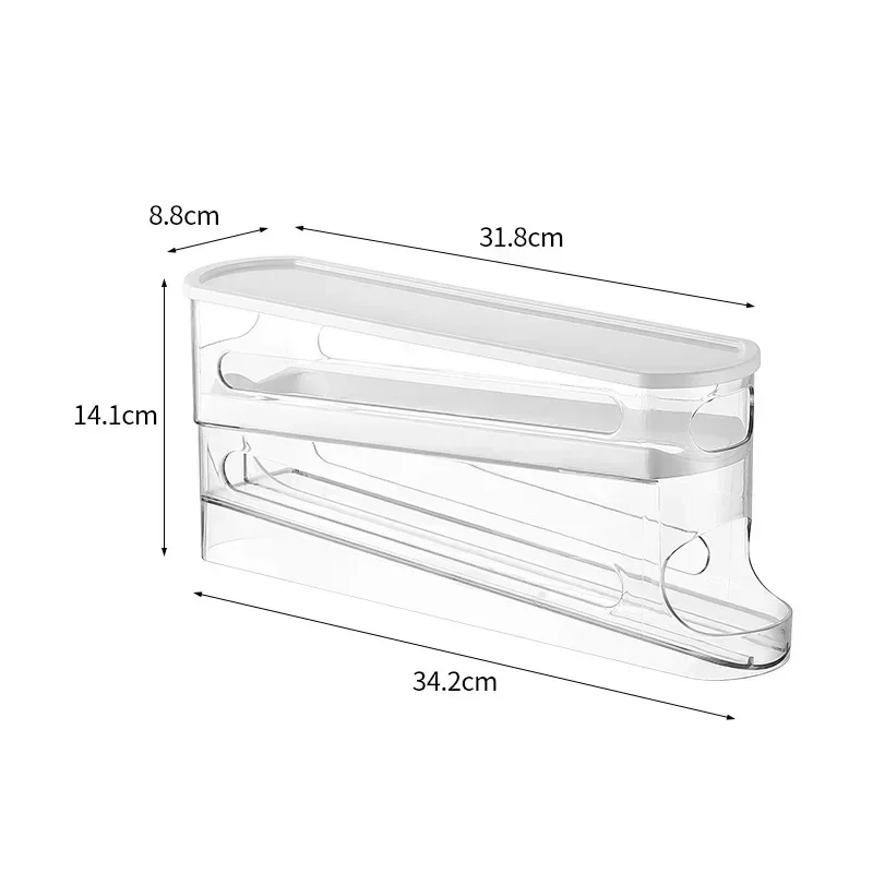 Bilayer Fridge Egg Storage Box Ladder Style Automatic Rolling Egg Holder Rack Refrigerator Dispenser Egg Organizer - Image 6