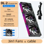 S8c716c1ee5f3498f9b8c59d2c4e88040S.webp Coolcirc DL-2 120mm ARGB Cooling Fan Modular Wireless Stackable Splicing 800-2000RPM PWM Silent for Gaming PC Case Water Cooler