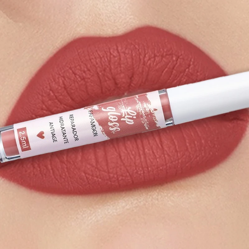 Matte Liquid Lipstick Rose Red Lip Glaze Makeup Moisturizing Waterproof Durable Lip Mud Non-stick Cup Lip Gloss Korean Makeup - Image 17
