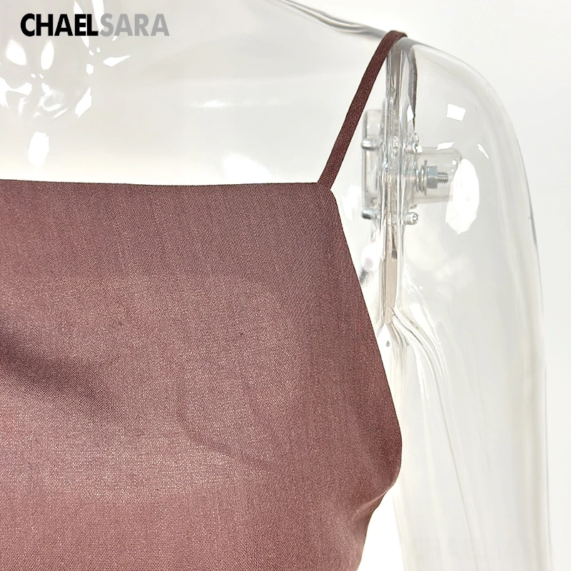 High Quality 2026 Summer New Women Fashion Linen Strap Midi Holiday Dress Casual Solid Zipper Slim Elegance Party Dresses Ladies - Image 5