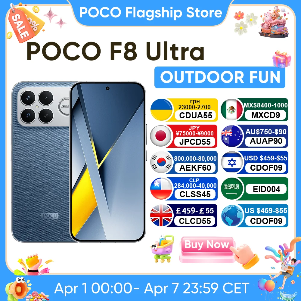 Global Version POCO F8 Ultra 5G Smartphone Snapdragon 8 Elite Gen 5 6.9" 120Hz Display 6500mAh 100W HyperCharge 50W Wireless NFC