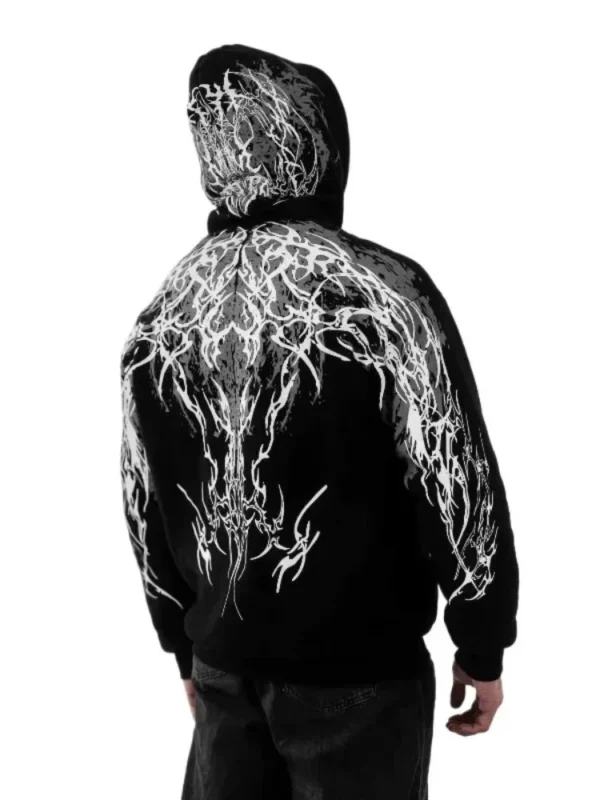 S8e93db62f0874f73a13339e02ea34ab1z.webp Y2K Gothic Reflective 444 Print Hoodie Men Women Harajuku Streetwear Oversized Black Hooded Sweatshirt Hip Hop Pullover Tops New