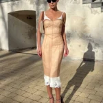 S8f7034a76d134d3899d5caee7c5d188cC.webp Women Sheer Mesh Overlay Midi Dress Waist Cinched Sleeveless Spaghetti Strap 2026 Summer Accessories Trendy Classy Lady Outfits