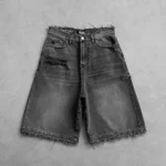 S91fbf3e074c2475d90592344795c1d54x.webp Y2k Black Punk Wash Baggy Work Shorts Men Women Summer Hip Hop Ripped Hole Denim Shorts Raw Edge Casual Jorts Streetwear