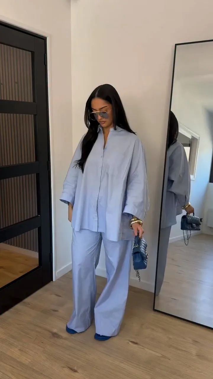 Sheer Striped V-Neck Wrap Loungewear Set with Belt Kimono Sleeve Wrap Wide-Leg Pants 2026 Summer Casual Women Loungewear Outfits - Image 7