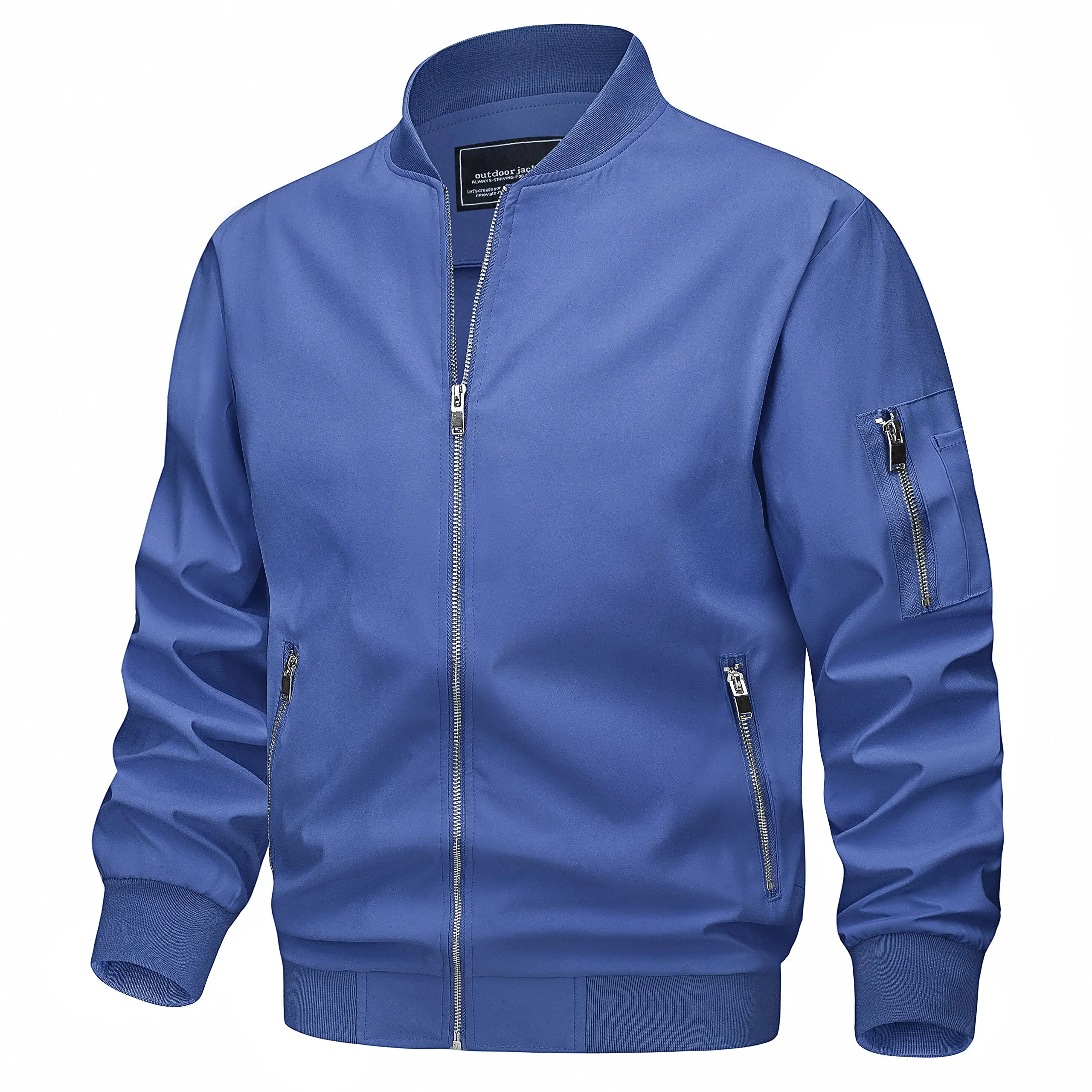 TACVASEN Spring Fall Thin Bomber Jackets Mens Jacket Lightweight Casual Windbreaker Zip Pockets Coats Biker Outwear Outdoor Male - Image 10