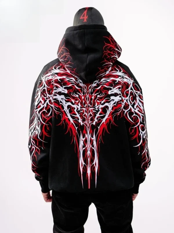S966c1b558fc8457da248add1fb3fbf9a1.webp Y2K Gothic Reflective 444 Print Hoodie Men Women Harajuku Streetwear Oversized Black Hooded Sweatshirt Hip Hop Pullover Tops New