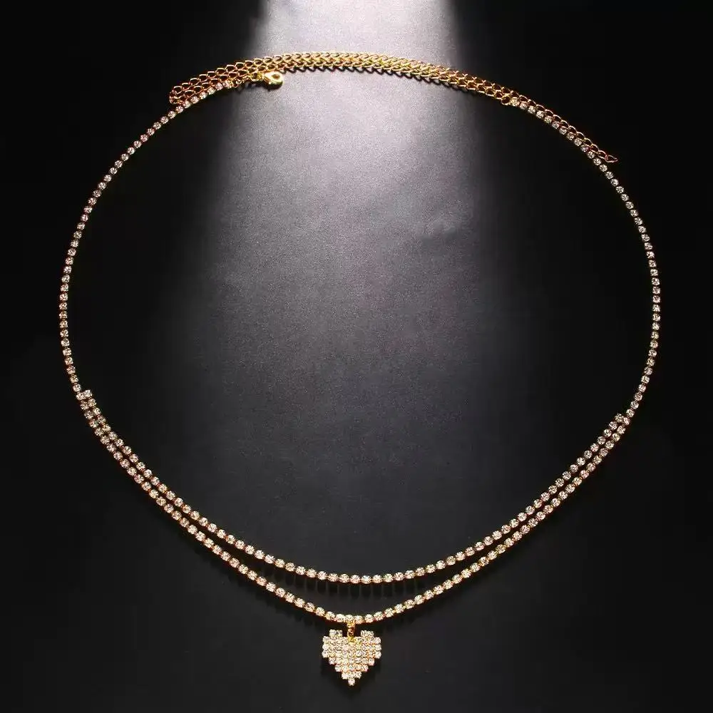 Luxury Rhinestone Double Chain Water Drop Waist Chains Body Jewelry for Women Crystal Body Belly Chain Body Decoration Accessory - Image 6