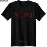 S9bf641e9a84344838a1cc37d264d0832e.webp dark souls Gaming T Shirt video game Men T-Shirt souls you died Novelty funny Casual from software dark souls 3 T-Shirts sbz3271