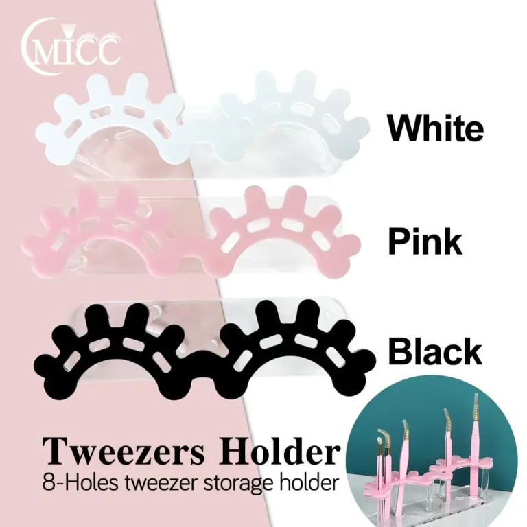 S9db59713c31d44d2ac0f67b85810e4ffu.webp Acrylic Eyelash Tweezers Storage Rack Tweezer Organizer Holder Stand Eyelash Extension Tools Makeup Beauty Shelf 8 Holes