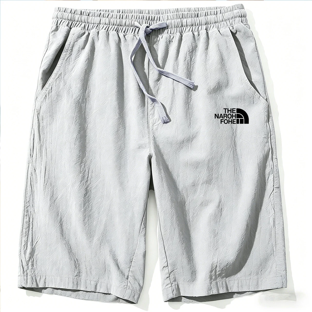 Men Cotton Linen Shorts Summer Lightweight Breathable Casual Beach Style Shorts Basic Solid Color Sweatpants Elastic Waist - Image 5