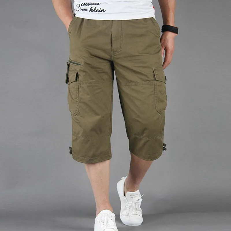 Long Length Cargo Shorts Men Summer Multi-Pocket Casual Cotton Elastic Capri Pants Men Military Tactical Short Hot Breeches 5XL - Image 8