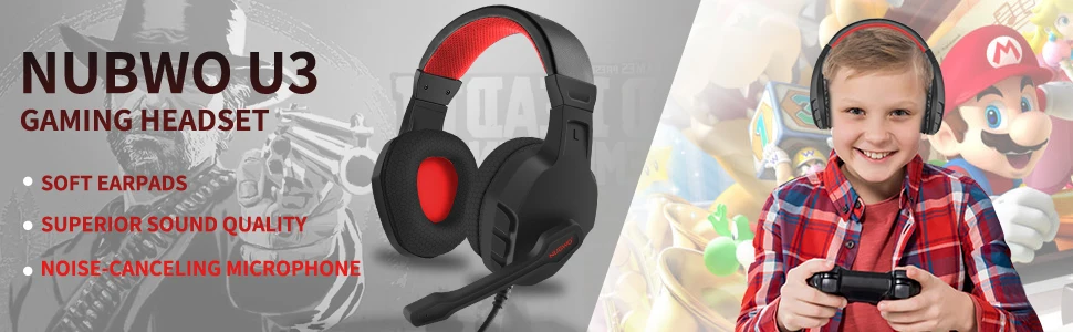 NUBWO U3 Xbox One PS4 Gaming Headset PC Mic Laptop Computer Stereo Headphones with Microphone for Playstation 4Xbox 1 Controller - Image 10