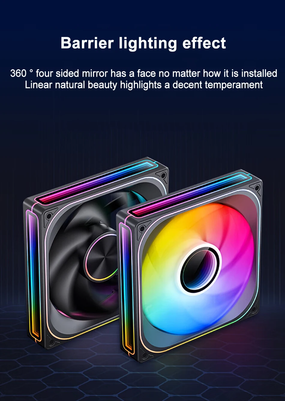 JONSBO ZA-140/420 Case Cooling Fan 140mm ARGB 3 Connected Bodies PWM Quiet Fan Replaceable Fan Blades - Image 19