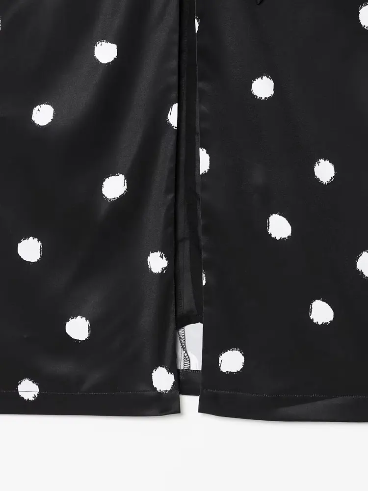 TFAFXY 2025 Polka Dot Skirt Women Wrap Ruched Midi Skirt Woman New Fashion Elegant Long Skirts For Women Party Skirts - Image 5