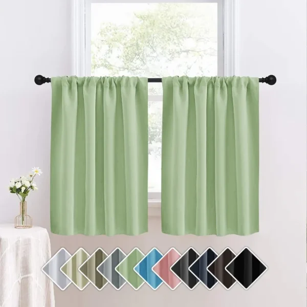 Modern Simple New Solid Color High-precision Short Curtain Finished Blackout Curtain Kitchen Partition Curtain Coffee Curtain.