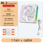 Sa9a21f3737884e5d9d29d3b08e3a361bV.webp Coolcirc DL-2 120mm ARGB Cooling Fan Modular Wireless Stackable Splicing 800-2000RPM PWM Silent for Gaming PC Case Water Cooler