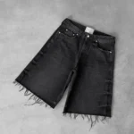 Saa12e3393a7e4e3eb31cab0576fc462eB.webp Y2k Black Punk Wash Baggy Work Shorts Men Women Summer Hip Hop Ripped Hole Denim Shorts Raw Edge Casual Jorts Streetwear