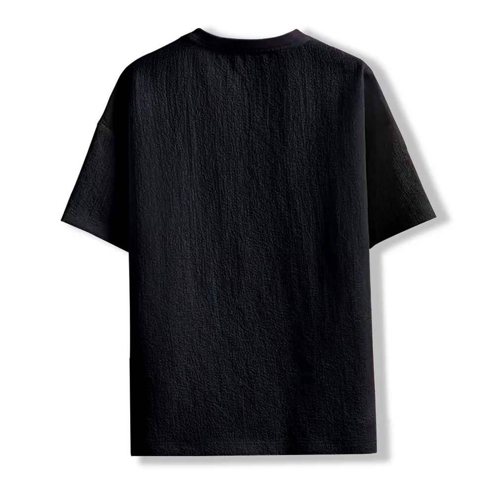 New Men's Casual T Shirt Ant Wrinkles T-Shirt Summer Half-Sleeved Loose Fashion T Shirt Base Shirt Solid Handsome Short-Sleeved - Image 5