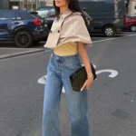 Saaaba158fa14417099c84041f2c86aecO.webp Casual Solid Women's Cope Turn-Down Collar Double Button Solid Lady Cloak 2026 Spring Summer Fashion Female Street Crop Tops New