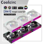 Sabae1a22dddc4a1d930797a4cd3e3c99J.webp Coolcirc DL-2 120mm ARGB Cooling Fan Modular Wireless Stackable Splicing 800-2000RPM PWM Silent for Gaming PC Case Water Cooler