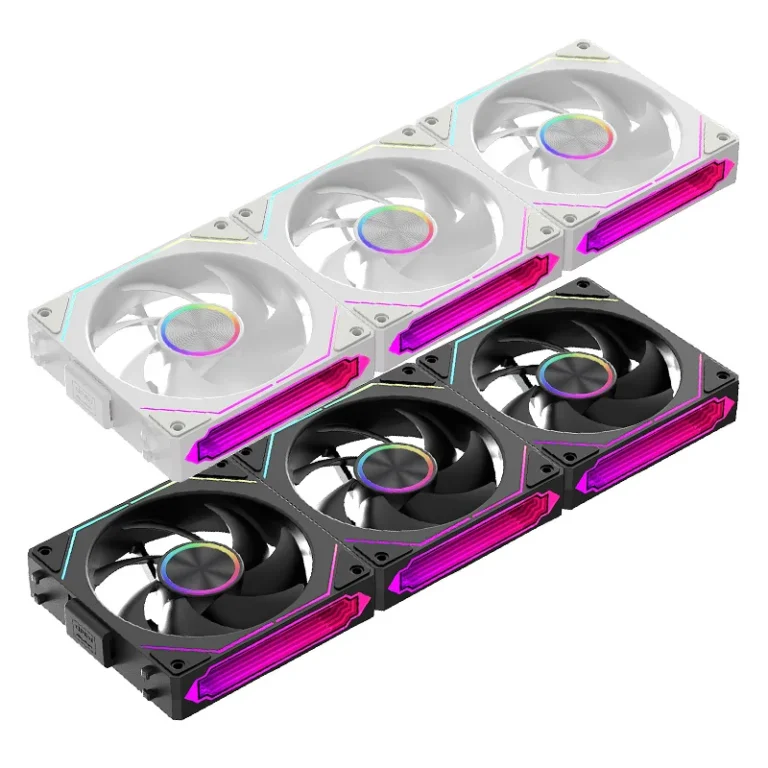 Sacb1cc541457417eae11653c521644b0u.webp Coolcirc DL-2 120mm ARGB Cooling Fan Modular Wireless Stackable Splicing 800-2000RPM PWM Silent for Gaming PC Case Water Cooler