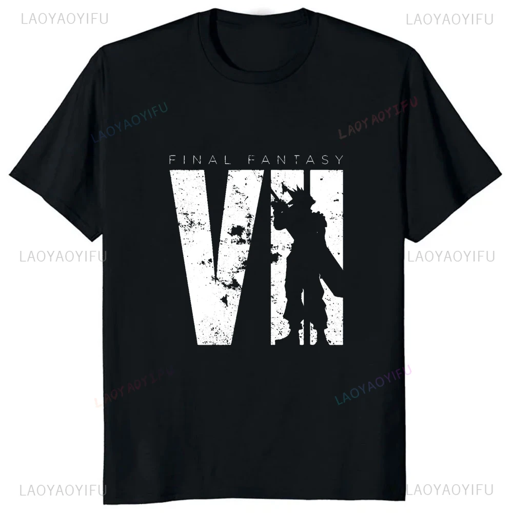 Sad03c86e3efd4adf97b88081aefc142eA.webp Japan Game Final Fantasy Creative Printed Cloud Strife Tshirt VII Remake Harajuku Anime Man T-shirt Causal Hipster Comfort Tees