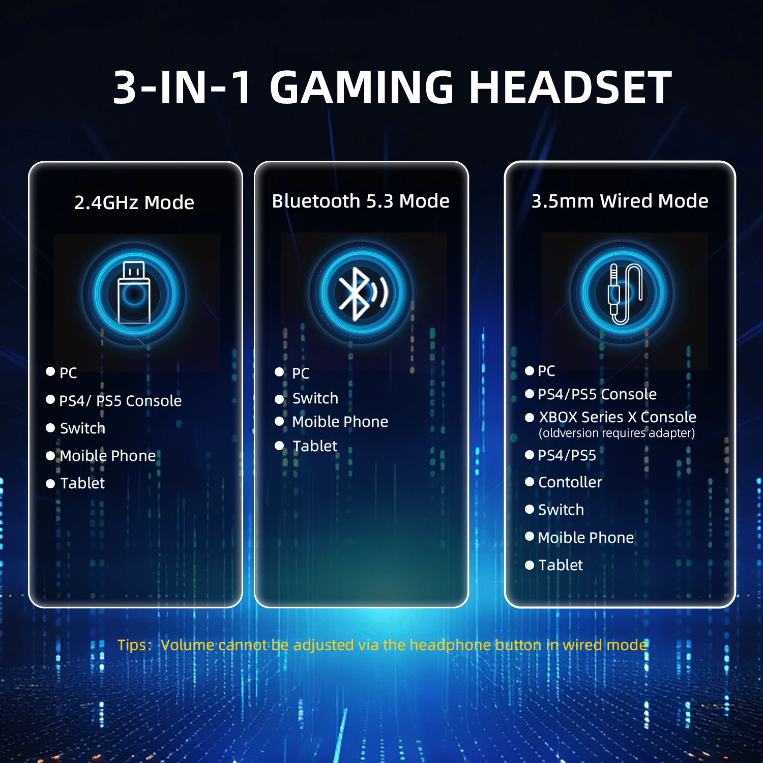 Attack Shark L80PRO Tri-Mode Wireless Gaming Headset Lightweight Design Foldable Dual Microphones/Multi-Platform Compatibility - Image 3