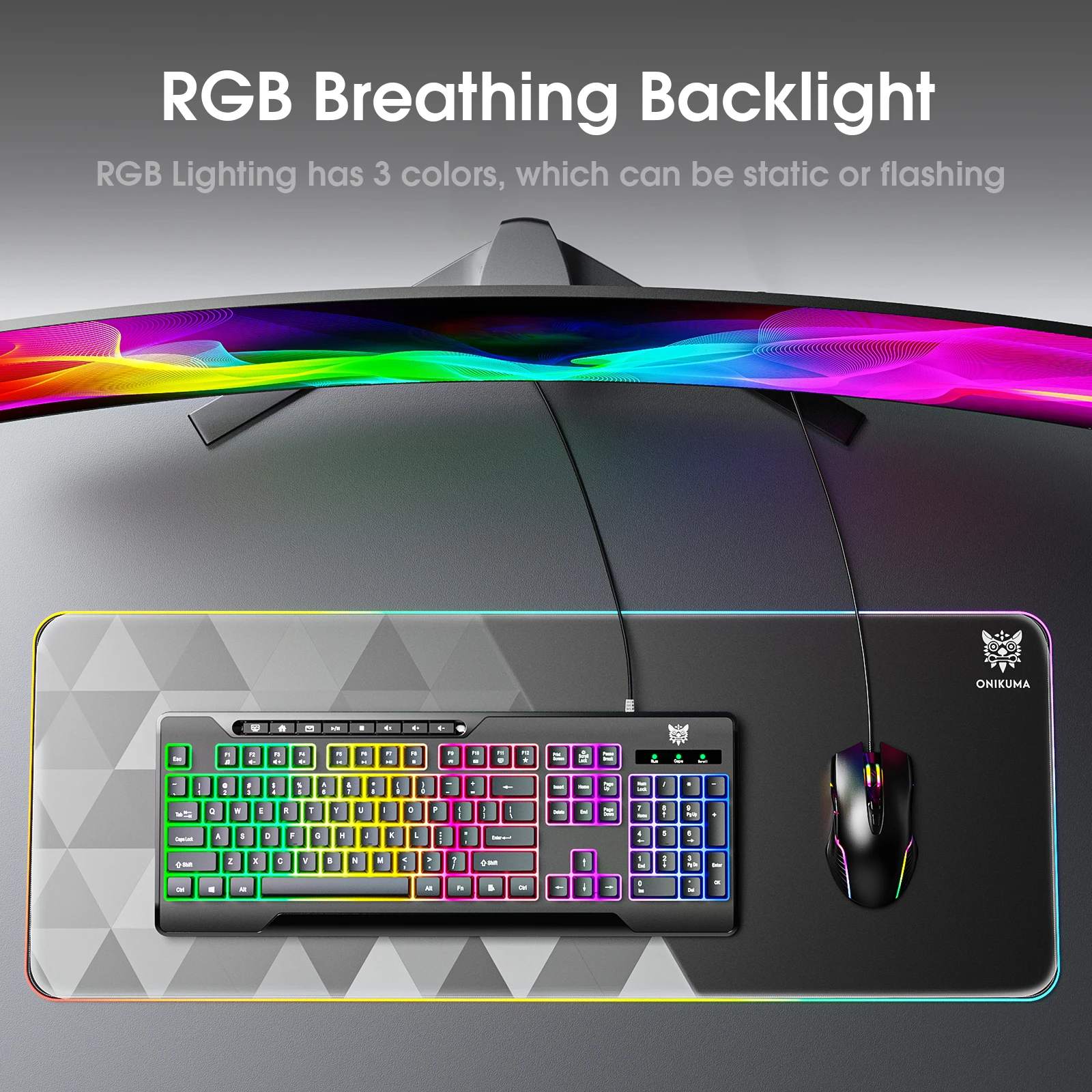 ONIKUMA Professional Gaming Headset Gaming Set RGB Lighting Mouse or Keyboard or Headset Stand or Wired Headset - Image 14