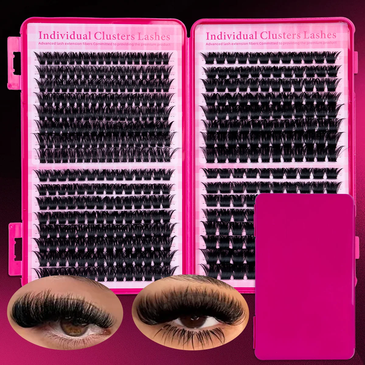 DIY Cluster Lash Large Capacity Mixed Lengths Curl Dense Eyelash Extension 3D Wispy Lash Suitable for Party and Stage Makeup - Image 9