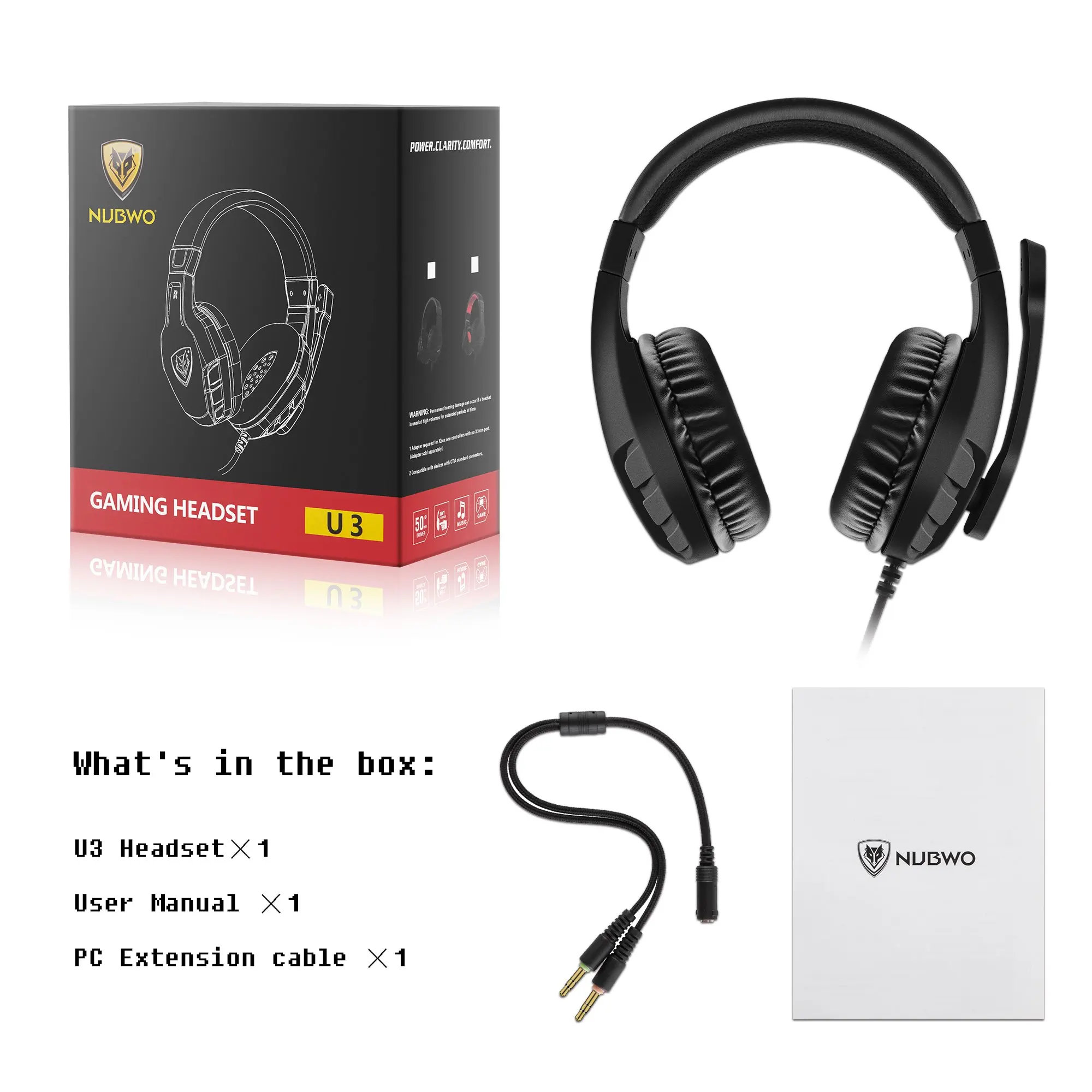 NUBWO U3 Xbox One PS4 Gaming Headset PC Mic Laptop Computer Stereo Headphones with Microphone for Playstation 4Xbox 1 Controller - Image 18