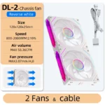 Sba478b2196514941b2fe702d6d02fafck.webp Coolcirc DL-2 120mm ARGB Cooling Fan Modular Wireless Stackable Splicing 800-2000RPM PWM Silent for Gaming PC Case Water Cooler