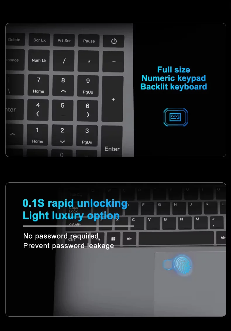 Windows 11 Pro 15.6" Ultra Slim Laptop intel Core i9-9900U 16GB RAM 1/2TB SSD Fingerprint Unlock Office game Backlight Laptop - Image 20
