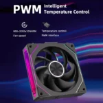 Sbceb1aabc4b94662b656c034ef13a777K.webp Coolcirc DL-2 120mm ARGB Cooling Fan Modular Wireless Stackable Splicing 800-2000RPM PWM Silent for Gaming PC Case Water Cooler