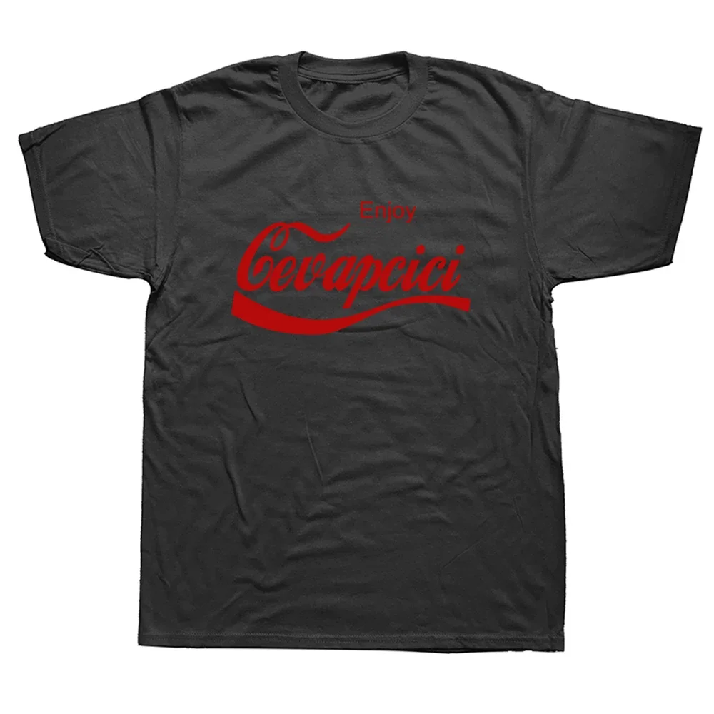 Enjoy Cevapcici Red T Shirt Print for Men Cotton New Cool Tee Cola Parody Retro Vintage Balkan Croatia Serbia Macedonia Cevape - Image 2