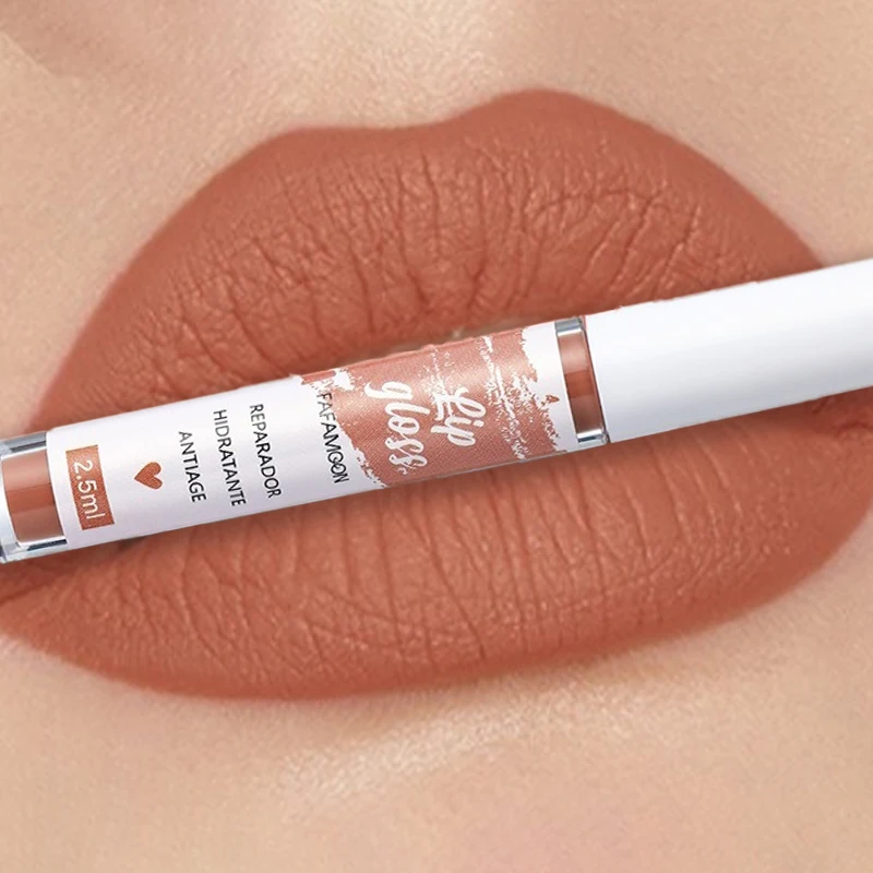 Matte Liquid Lipstick Rose Red Lip Glaze Makeup Moisturizing Waterproof Durable Lip Mud Non-stick Cup Lip Gloss Korean Makeup - Image 11