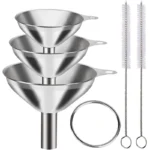 Sc0f6fbe4c93743638edd1f900649e2ecc.webp 3/5 Pcs Stainless Steel Kitchen Funnels Set Food Grade Metal Funnels for Filling Bottles Small Funnels for Essential Oil Spices