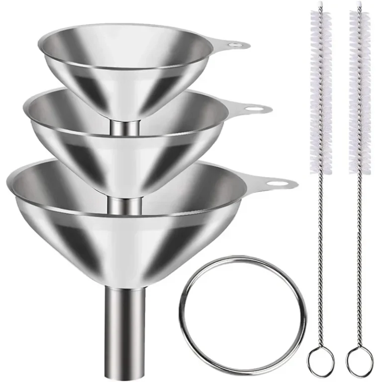 Sc0f6fbe4c93743638edd1f900649e2ecc.webp 3/5 Pcs Stainless Steel Kitchen Funnels Set Food Grade Metal Funnels for Filling Bottles Small Funnels for Essential Oil Spices