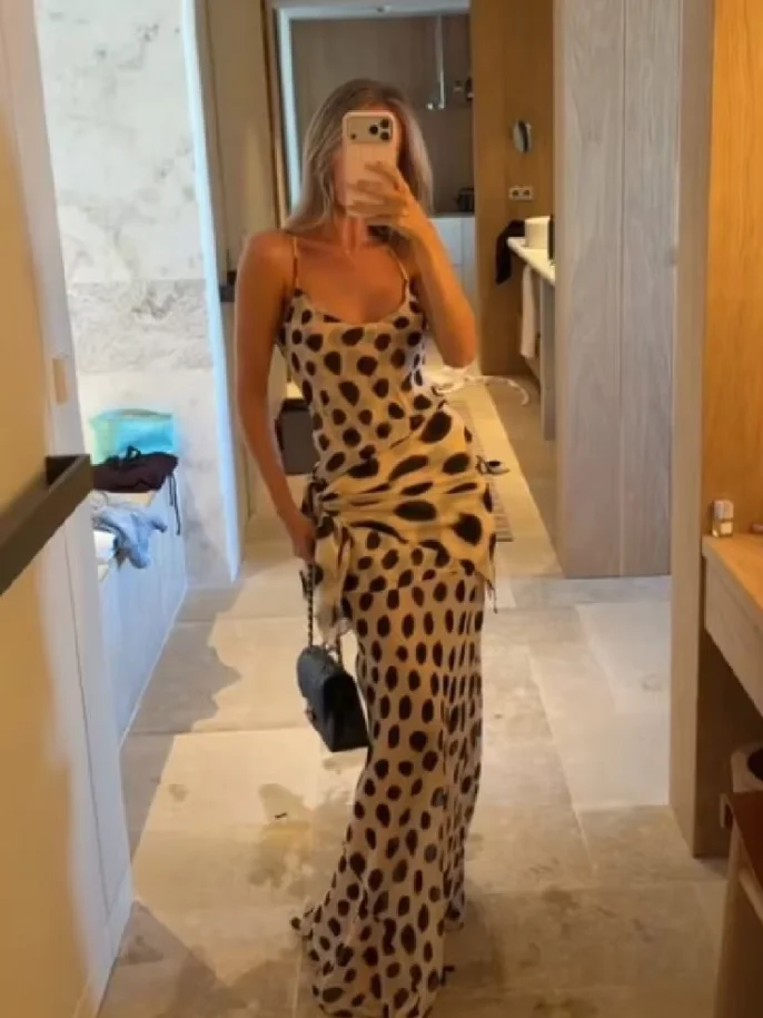 Retro Polka Dot Sling Maxi Dress Woman Sexy U-neck Sleeveless Waist-cinching Bodycon Dresses 2026 Summer Party Vacation Robes - Image 9
