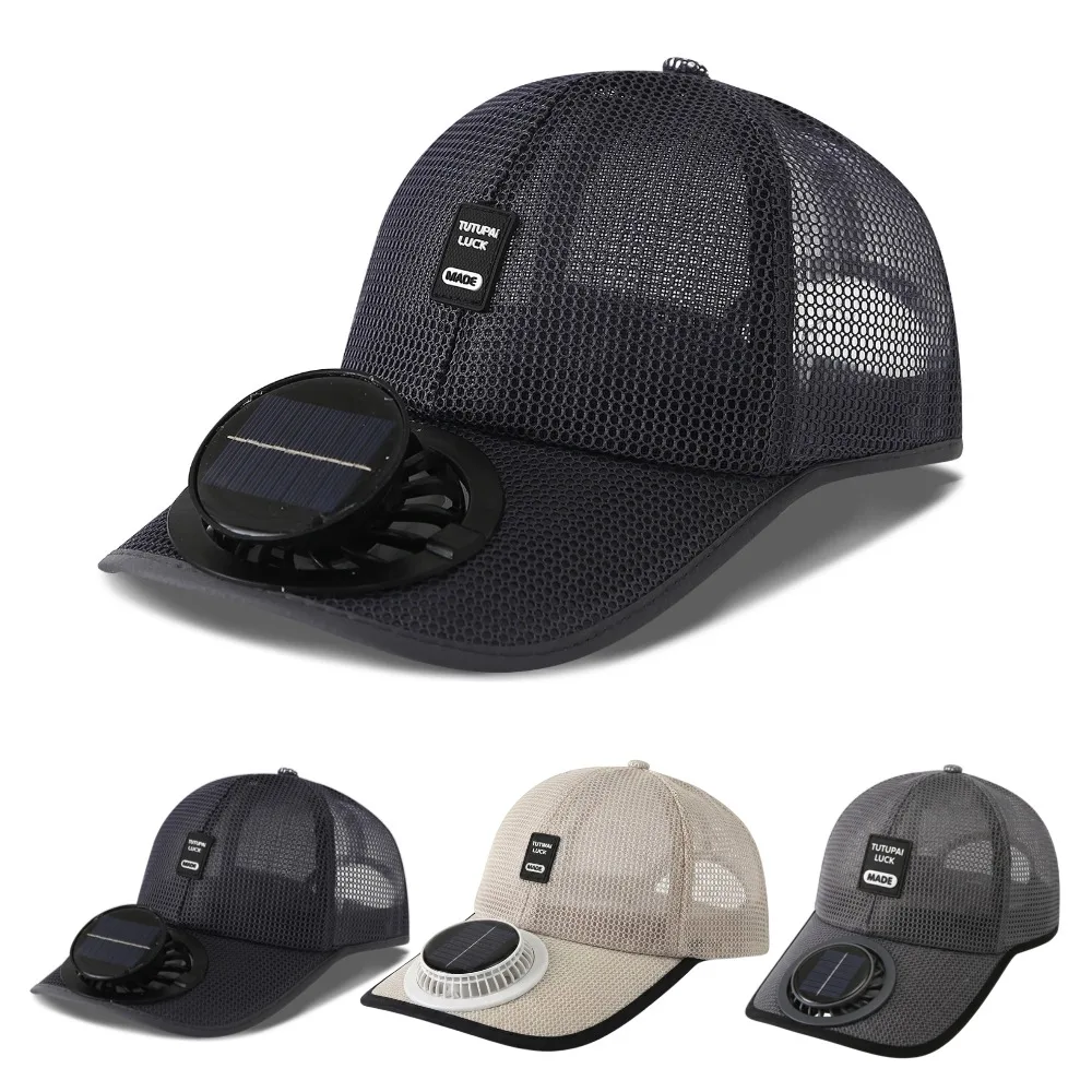Unisex Solar Fan Baseball Cap USB Rechargeable Cooling Sun Protection Mesh Hat for Summer Travel Outdoor Leisure Sports Caps - Image 5