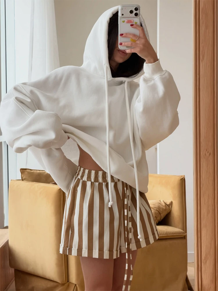 Casual Striped Balloon Pants Women Chic Elastic Waist Wide Leg Loose Fit Long Trousers 2026 Summer Lady Daily Street Wear New - Image 4