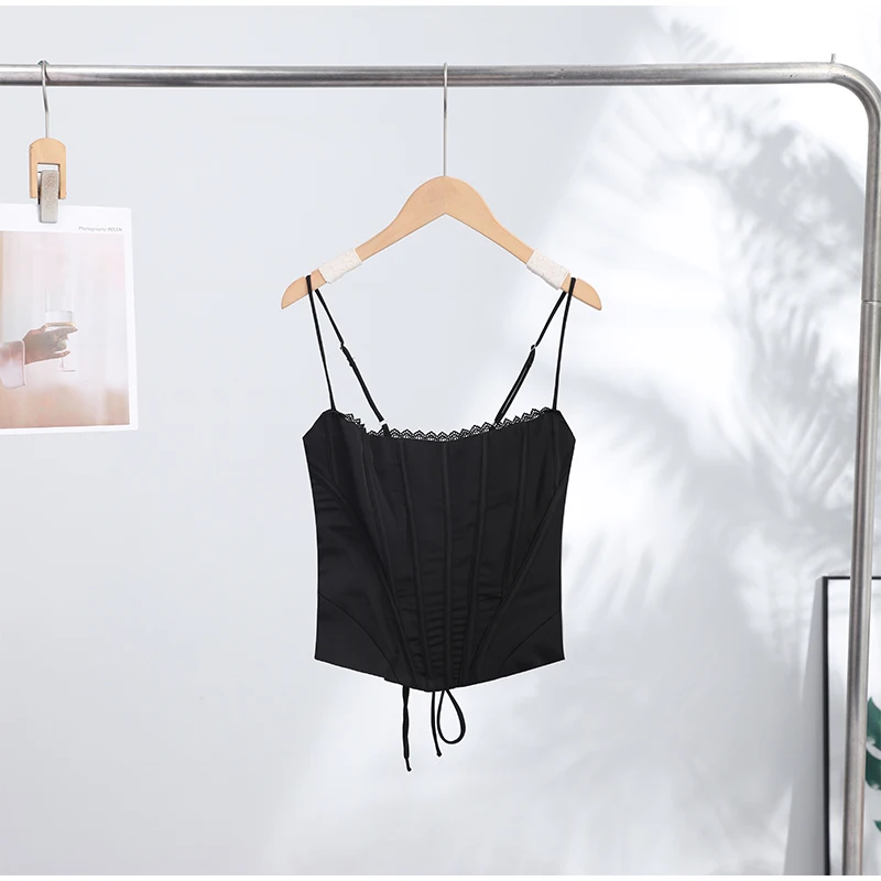 Sexy Satin Fish-bone Corset Women Slim Sleeveless Waist-cinching Spaghetti Strap Tank Tops 2026 New Ladies Spring Summer Outwear - Image 8