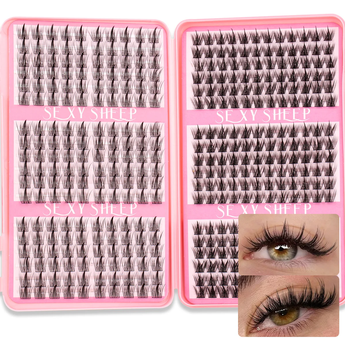 DIY Cluster Lash Large Capacity Mixed Lengths Curl Dense Eyelash Extension 3D Wispy Lash Suitable for Party and Stage Makeup - Image 13