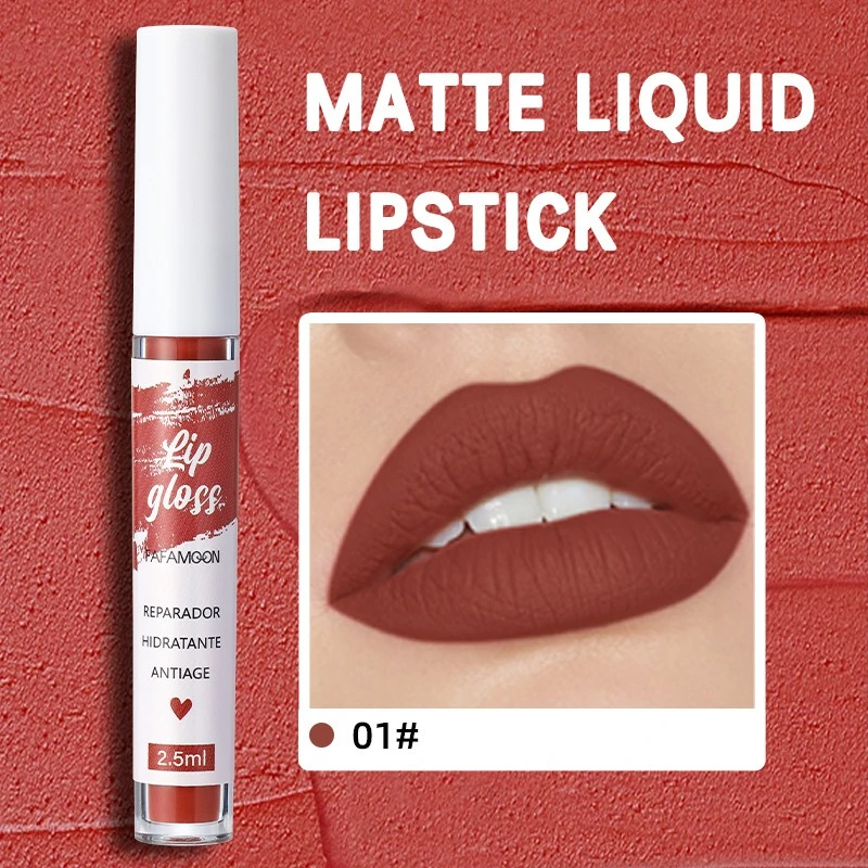 Matte Liquid Lipstick Rose Red Lip Glaze Makeup Moisturizing Waterproof Durable Lip Mud Non-stick Cup Lip Gloss Korean Makeup - Image 5