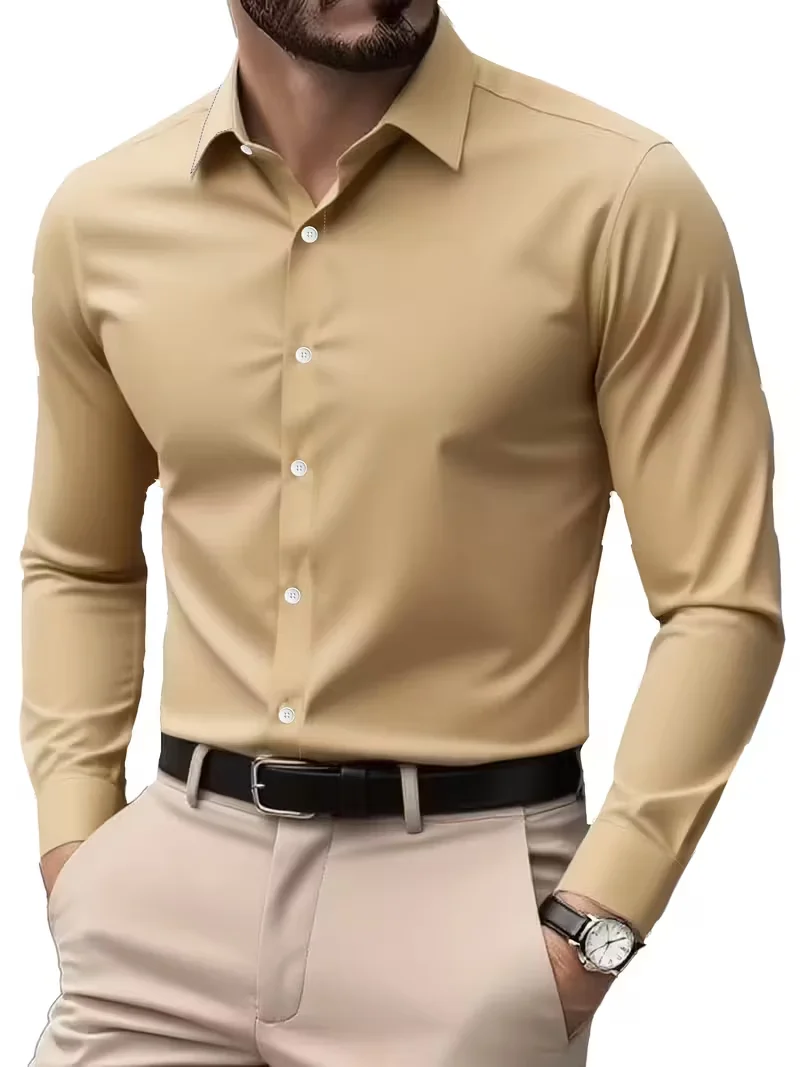Summer New Men's Long-Sleeve Shirt Business Formal Wear Breathable Lightweight Long-Sleeved Top for Daily Work - Image 11